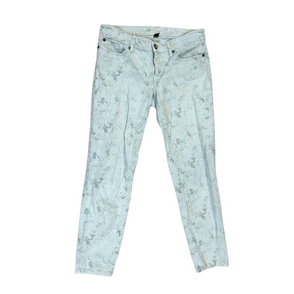 Light Blue / Gray Gap Floral Jeans Skinny 6 / 28 Women No Holes Premium - Picture 1 of 9
